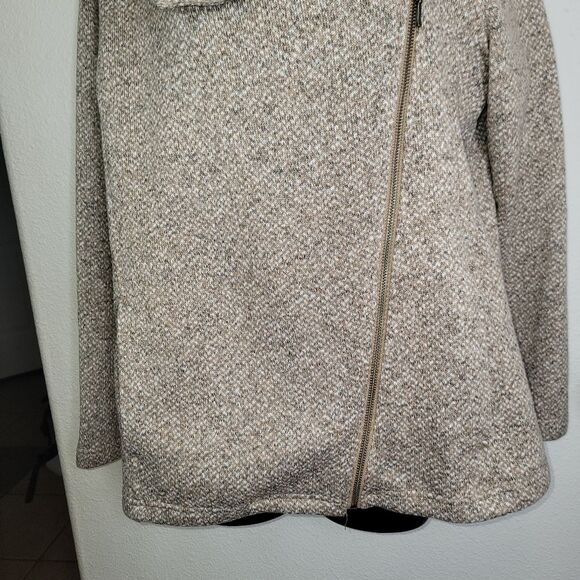Lands' End asymmetric moto knit jacket size M/P (10-12) medium petite - Picture 5 of 8